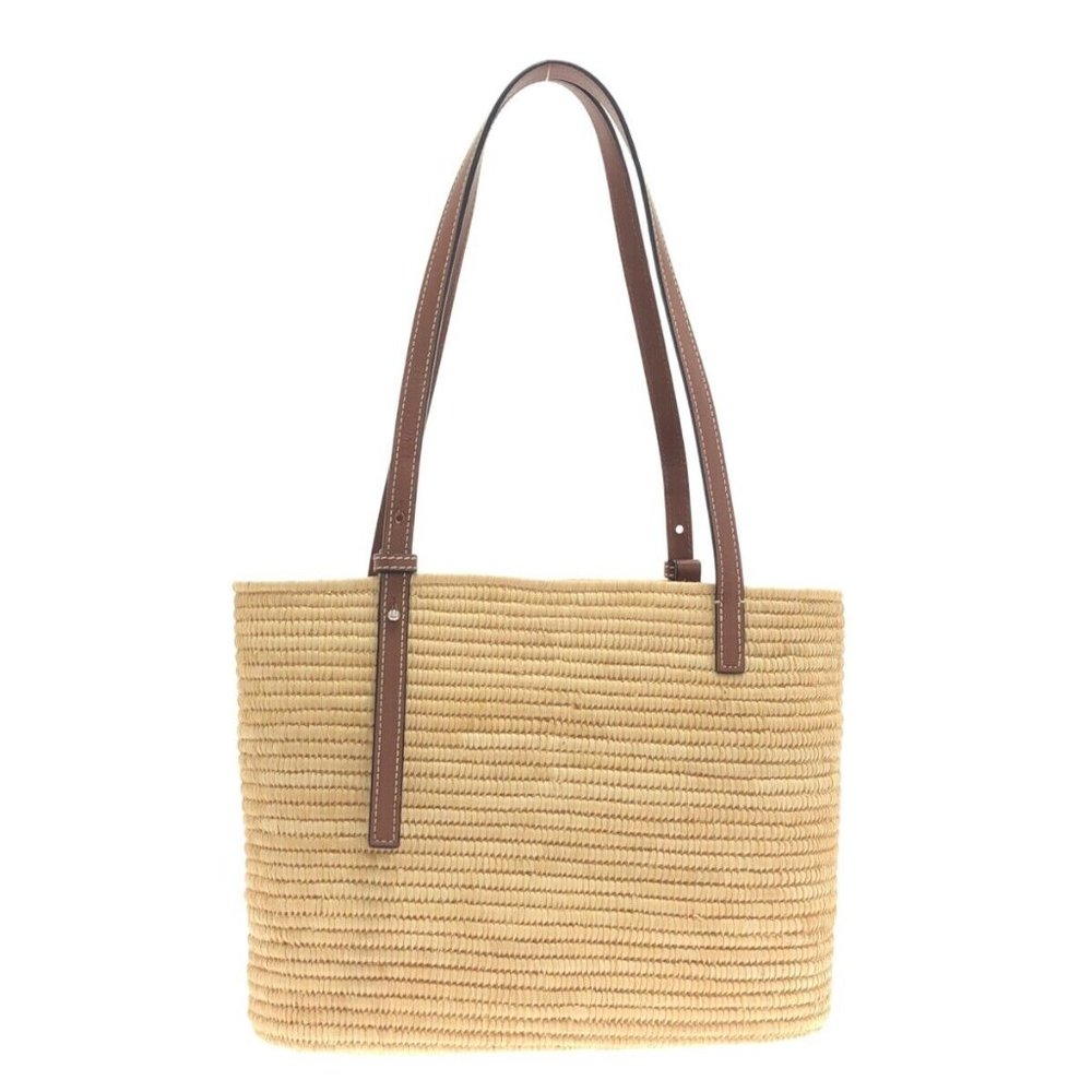 ❌SOLD❌ Loewe Small Square Basket bag in raffia and calfskin - Picture 5 of 12